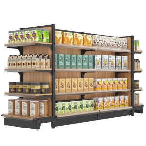 China Liquor Wood Display Shelving For Retail Shop Plate Adjustable Gondola Supermarket wholesale