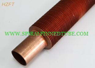 Heat Exchanging Copper Spiral Finned Tube With Extruding Process