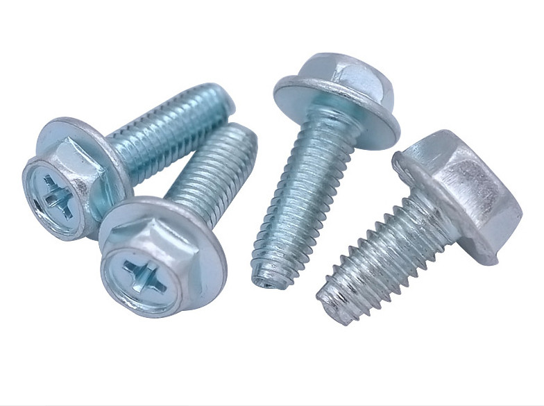 Phillips Drive Hex Head Flanged Thread Forming Screws Zinc Plated Swageform Screws