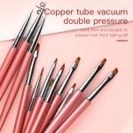 Metal Handle Triangle Nail Gel Paint Brush 12pcs Set Nail Polish Brush