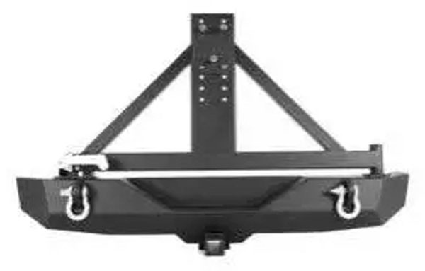07-16 Wrangler JK Textured Black Heavy Duty Rock Crawler Rear Bumper with Tire Carrier