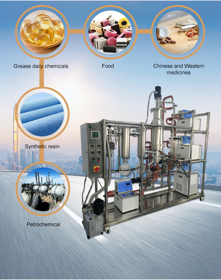 6-15L/H Wiped Film Distillation Equipment Stainless Steel Molecular Industrial Oil Distiller