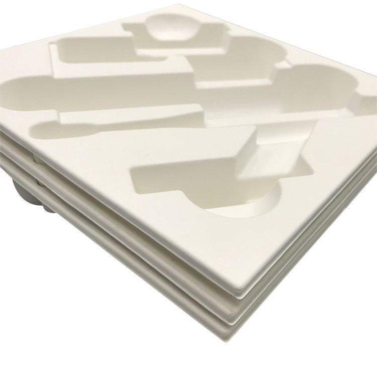 Sugarcane Wet Press Pulp Tray Biodegradable Packaging Insert Oil Resistant