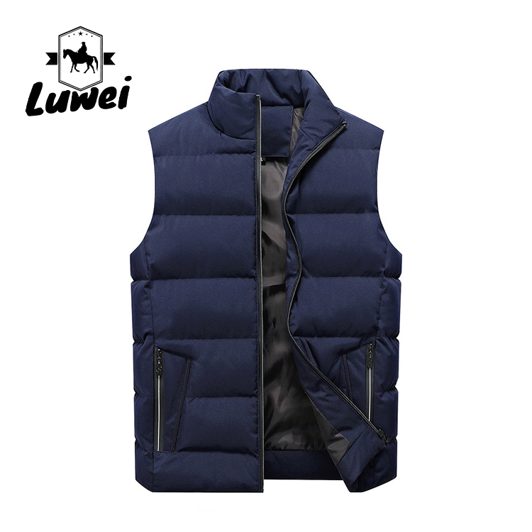 Zip Up Sleeveless Bubble Vest Solid Collar Utility Padded Quilted Waistcoat
