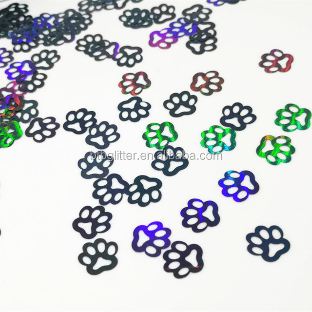 April Fool's Day Occasion Dogs Claw Stickers Custom Enamel Dog Paw Print Charms Glitter