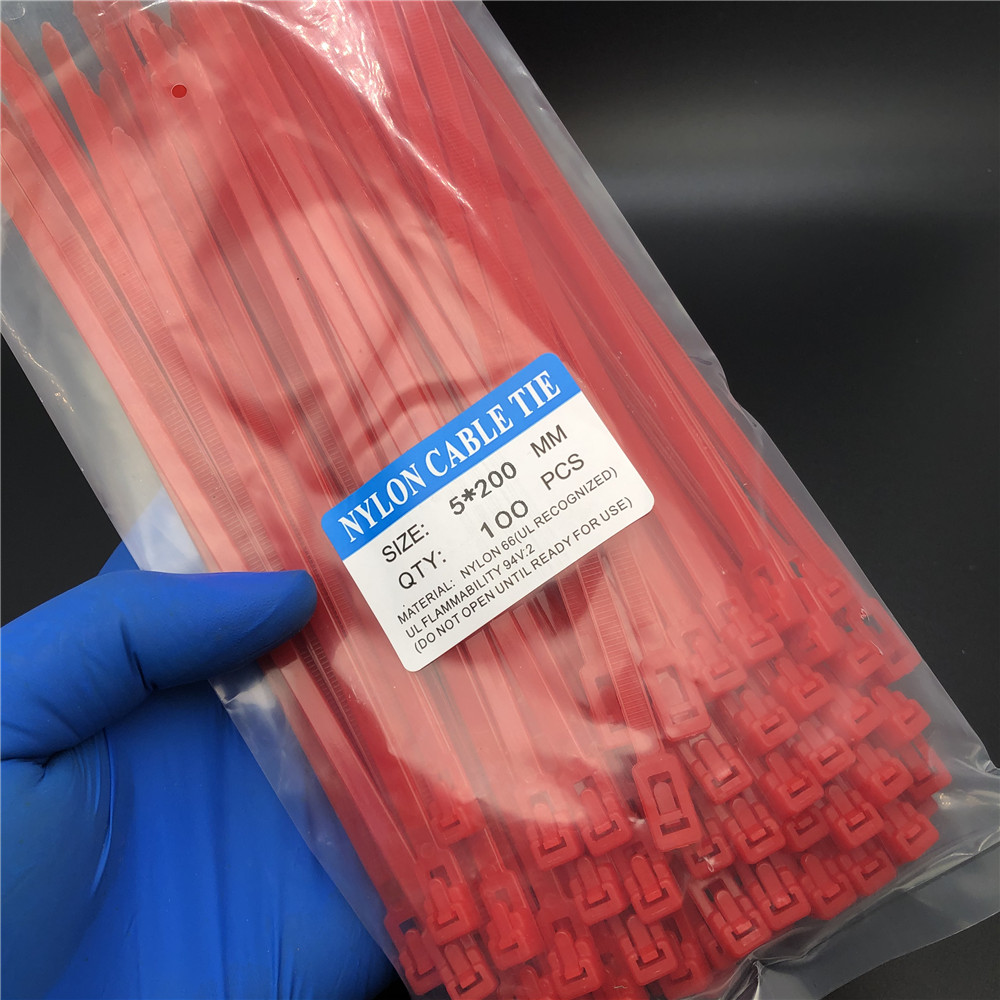 Releasable Quick Release Cable Ties Colorful Reusable 5*200MM