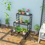 Iron Garden Plant Display Stand Shelves For Large Flower Pot Rack Display 3