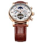 luxury Mens Mechanical Watches Moon Phase With Diamond Crystal