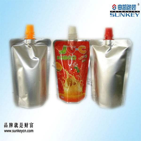 LLDPE PET AL Aluminum Foil Spout Pouch Bags High Barrier For Liquid Packaging