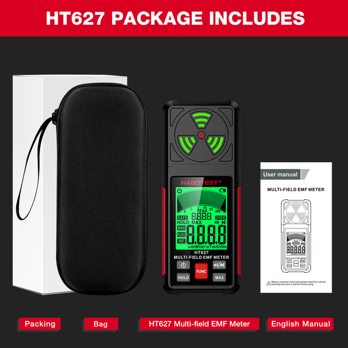 HT629 Geiger Counter Nuclear Radiation Detector X-ray Beta Gamma Radioactivity Detector For Nuclear Wastewater Tester