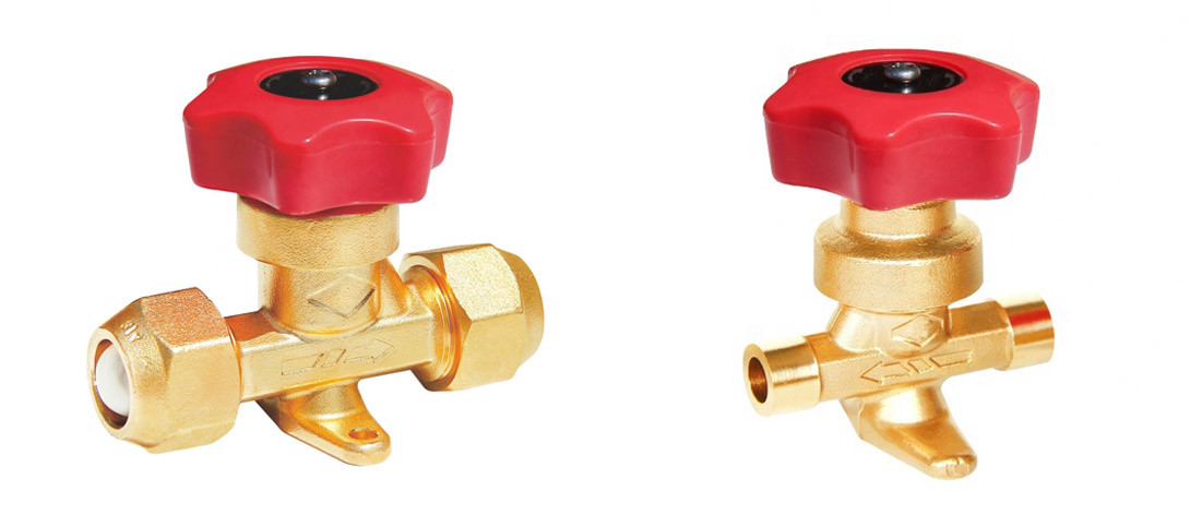 Forged Brass AC Spare Parts Flare Type Welding Refrigeration Hand Valve For R22