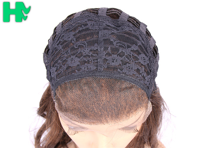 Dark Brown Synthetic Front Lace Long Wigs Curly High Temperature Fiber Wig