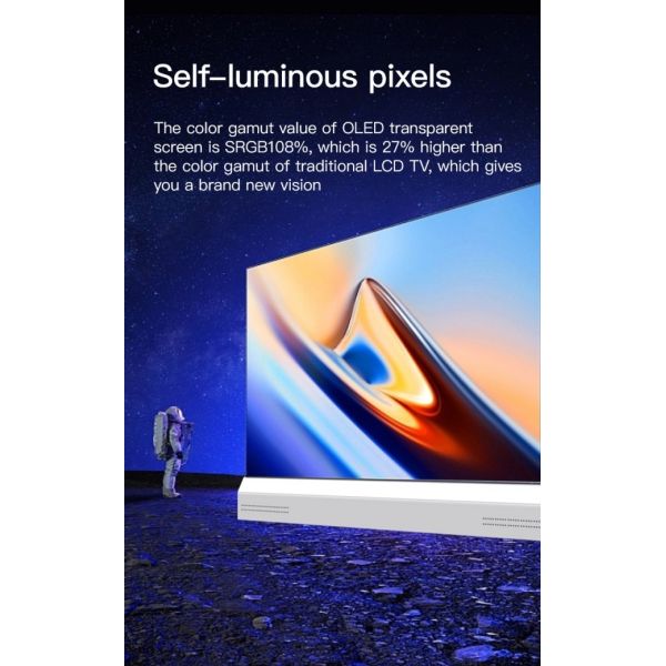 Powerful 55 Inch Clear OLED Screen for Precise Image Display for Stage Elevators Retail Stores Shopping Malls Wayfinding
