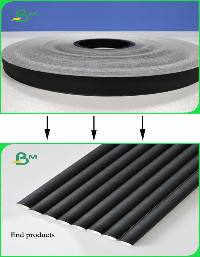 60gr All Black Paper Food Grade Ink In Rolls for Paper Straws Unbleached No Harm