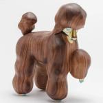 Large Painted Wood Dog Sculpture Harmless Ornaments Crafts