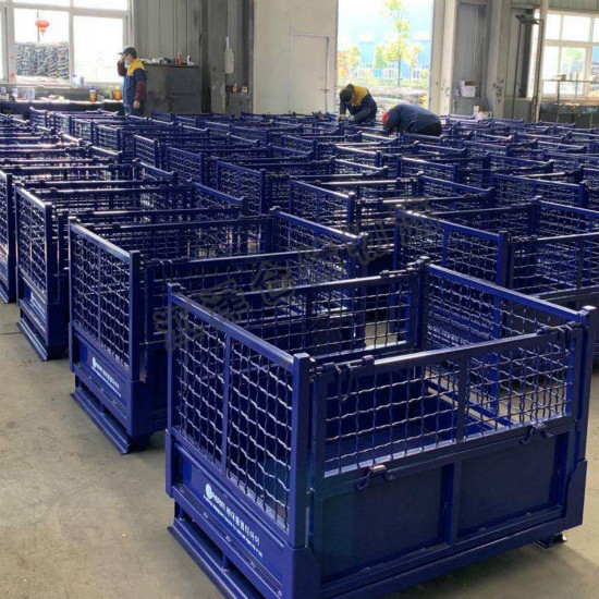 Steel Fold Stack Move Pallet Cage Custom Color 1000-2000kg Load Bearing ISO Certified