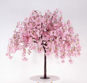 China OEM Pink 130cm Height Faux Cherry Blossom Tree Fiberglass Plastic wholesale