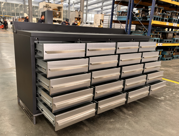 Industrial Heavy Duty Metal Workbench with Cabinet and Drawers
