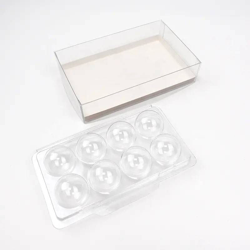 Custom 4 8 15 30 Holes Truffle Chocolate Clear Plastic Box
