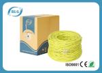 Yellow Color Cat5e Lan Cable PVC Sheath 100MHZ Spectral Bandwidth 0.4mm / 0.45mm