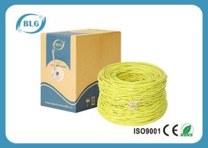 China Yellow Color Cat5e Lan Cable PVC Sheath 100MHZ Spectral Bandwidth 0.4mm / 0.45mm wholesale