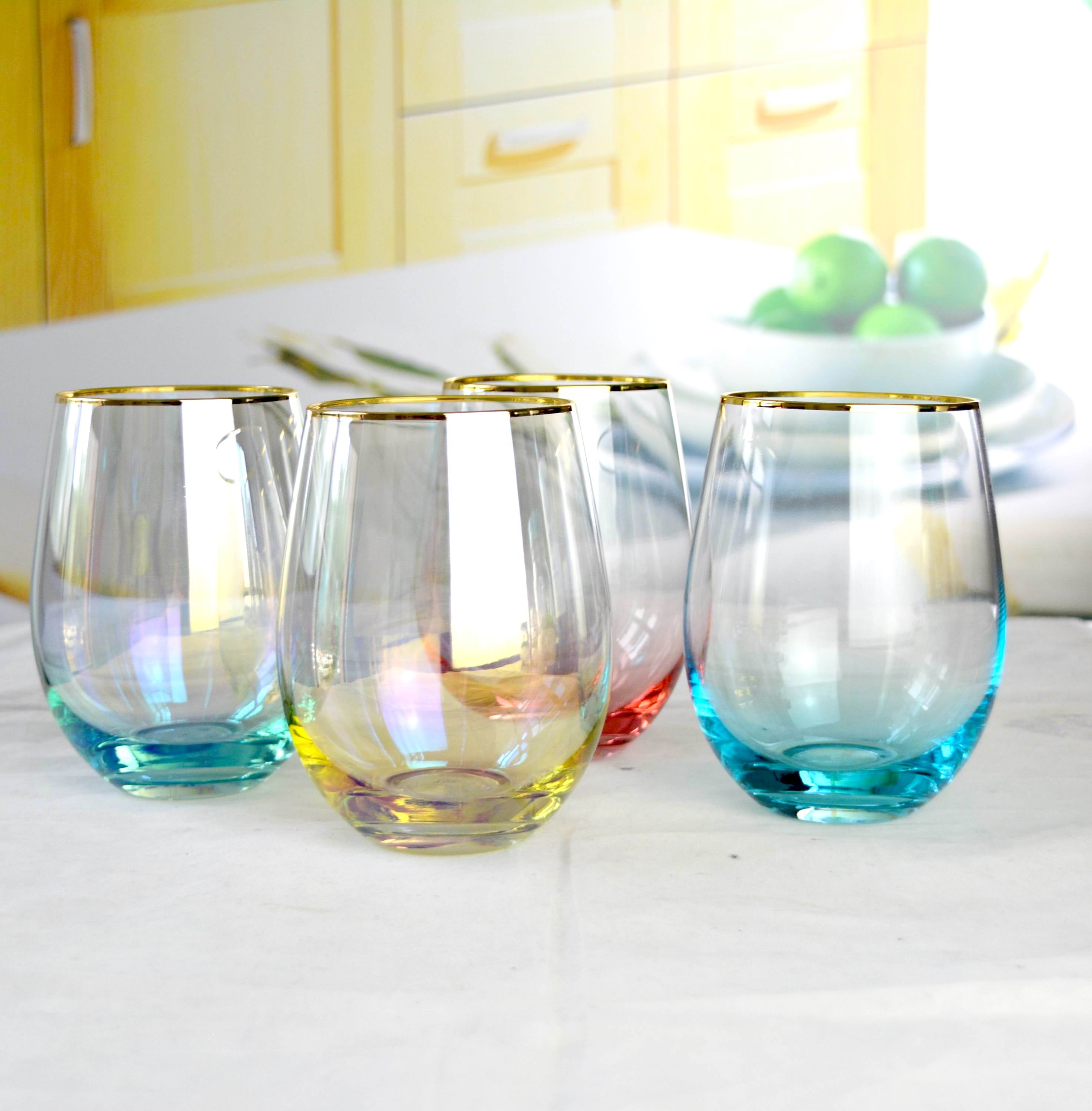 Golden Rim Crystal Wine