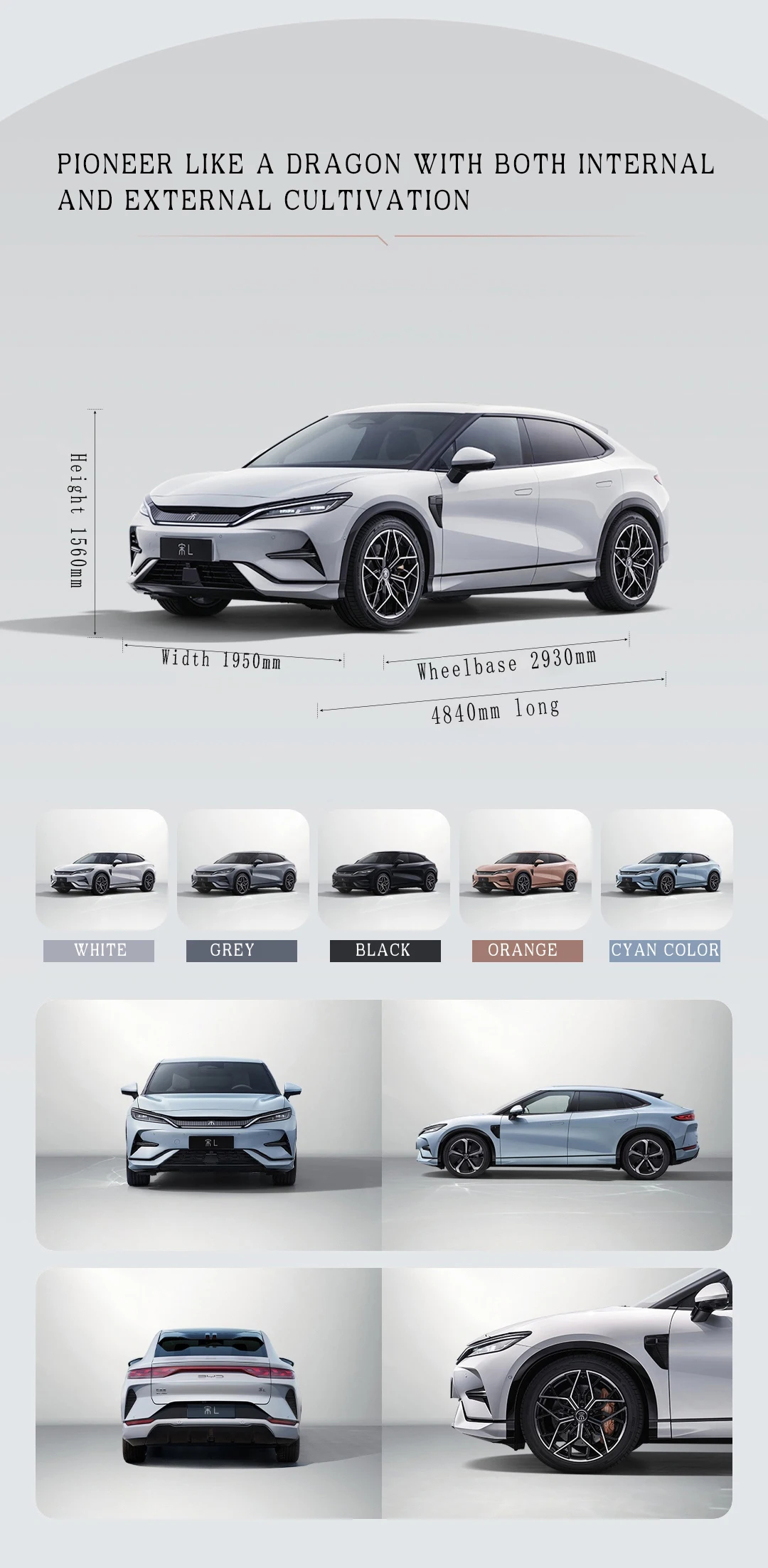 2024 Electric Car BYD Song L Flagship Adult Energy Vehicle 4840x1950x1560 Length*Width*Height
