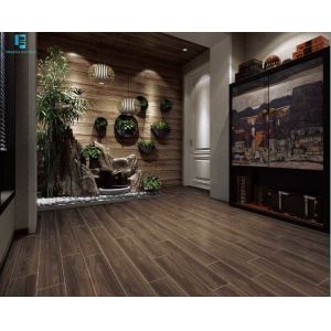 Dark Brown Wooden Porcelain Tiles 200x1200mm AAA Grade