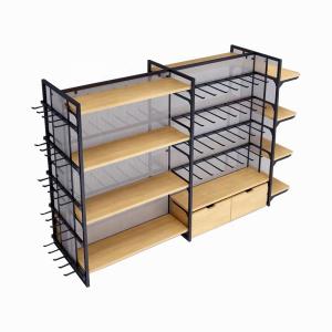 China Wall Wooden Supermarket Racks Convenience Store Shelves wholesale