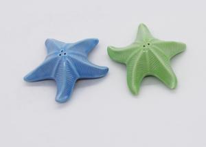 China 3D Starfish Ceramic Salt And Pepper Shakers In Solid Colors For Summer / Beach wholesale