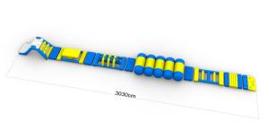 China Kids Blow Up Water Park Water Obstacle Course , Blue / Yellow / Green Color wholesale