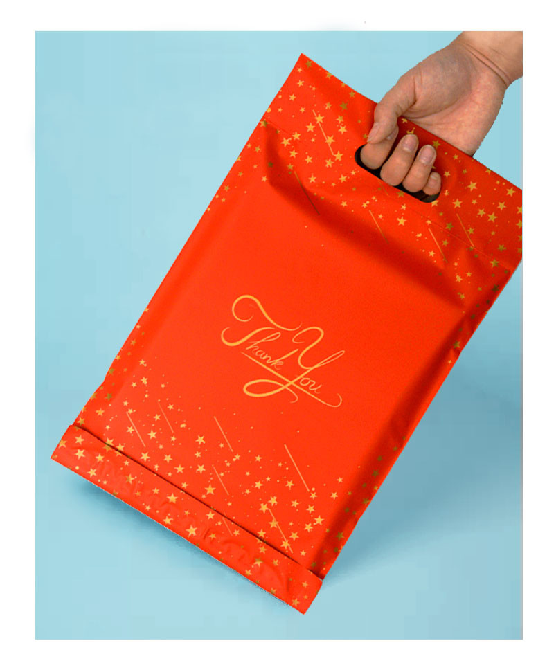 50 Micron-100 Micron PE Biodegradable Poly Mailers With Handle