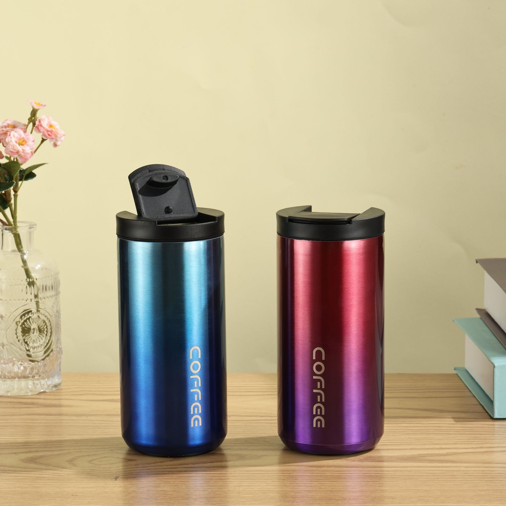 COFFEE Mug, 17 Oz. Double Wall Stainless Steel Insulated Thermo Travel Vacuum Coffee Mug, Reusable, Double Wall, Hot And Cold Beverages Travel Mug,