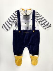 China Long Sleeve Cute Baby Rompers Romper Yarn Dyed Ring Snaps wholesale