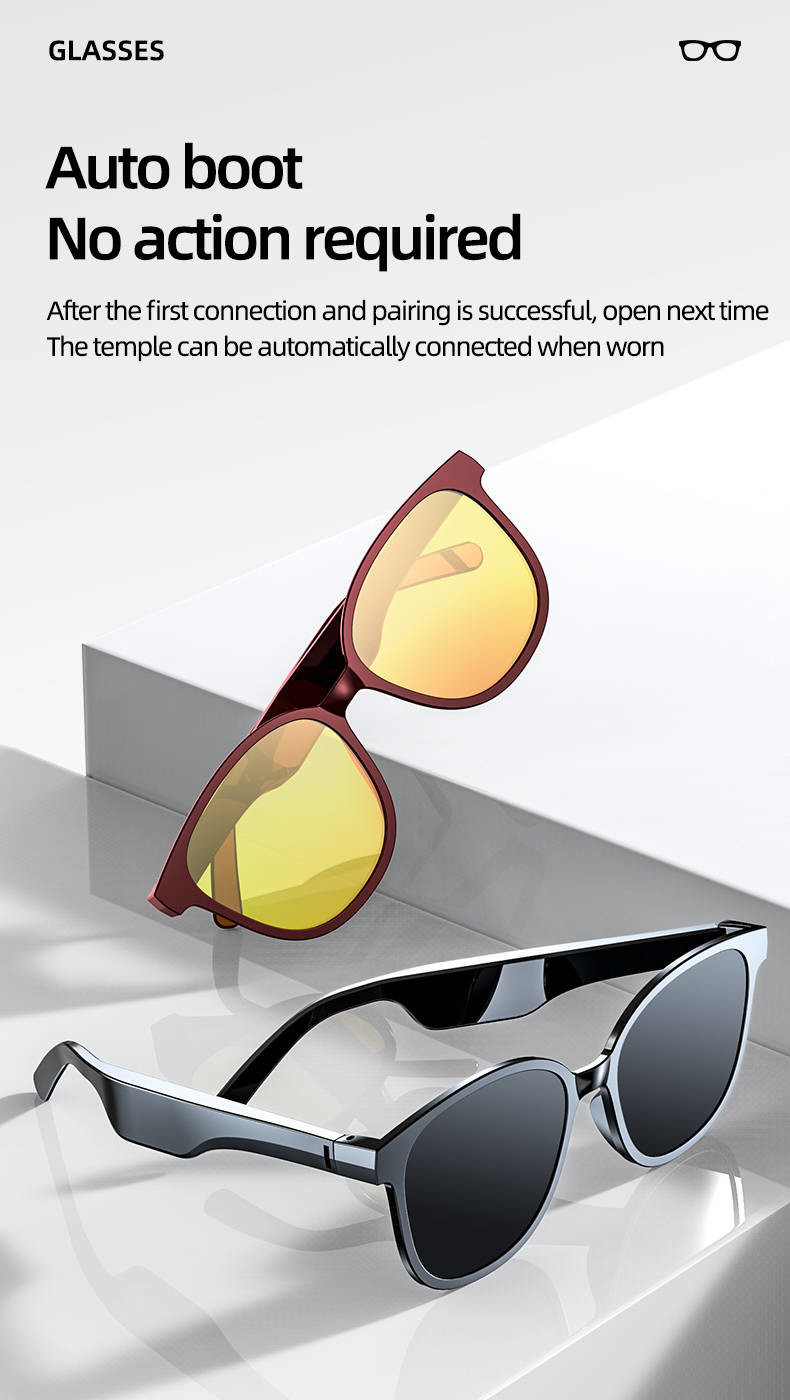 Handsfree smart sunglasses built in double speakers touch control for outside sport