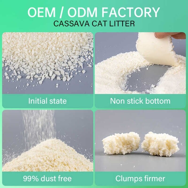 Biodegradable and Sustainable Cassava Cat Litter Plant Based Tofu Kitty Litter