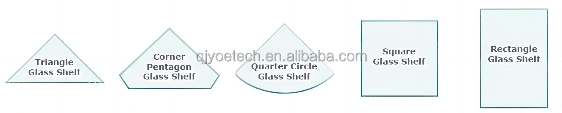 Clear Flat Tempered Glass Shelf for Bathroom Wall Mounted and Interior Decoration
