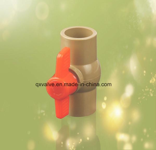 QX01 Flexible Ball Valve Plastic Brown Body Red Handle Compact Valve Manufacture