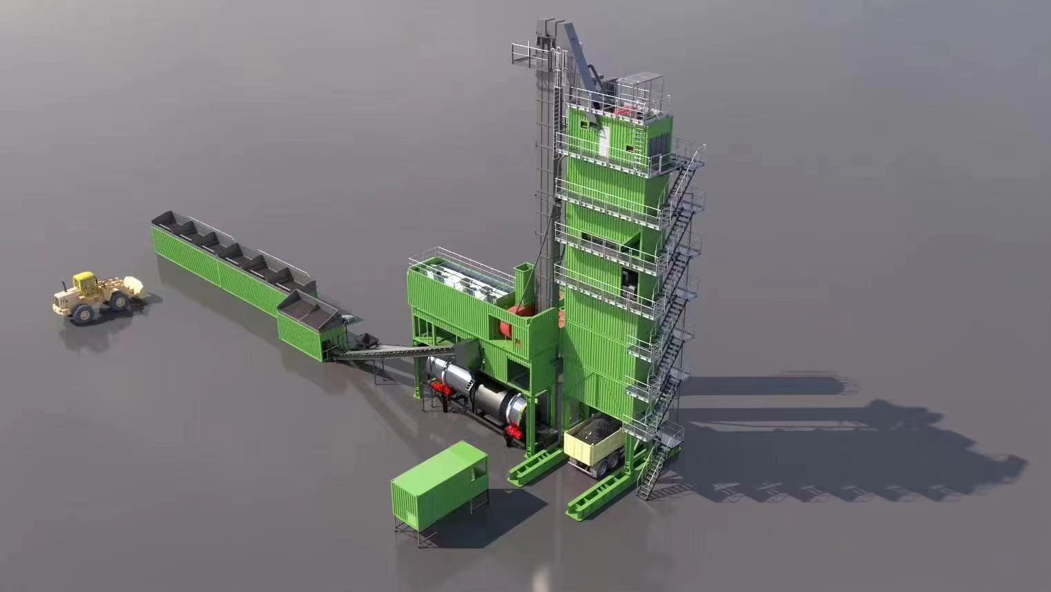 Modular Readymix Bituminous Asphalt Mixing Plant Twin Shaft