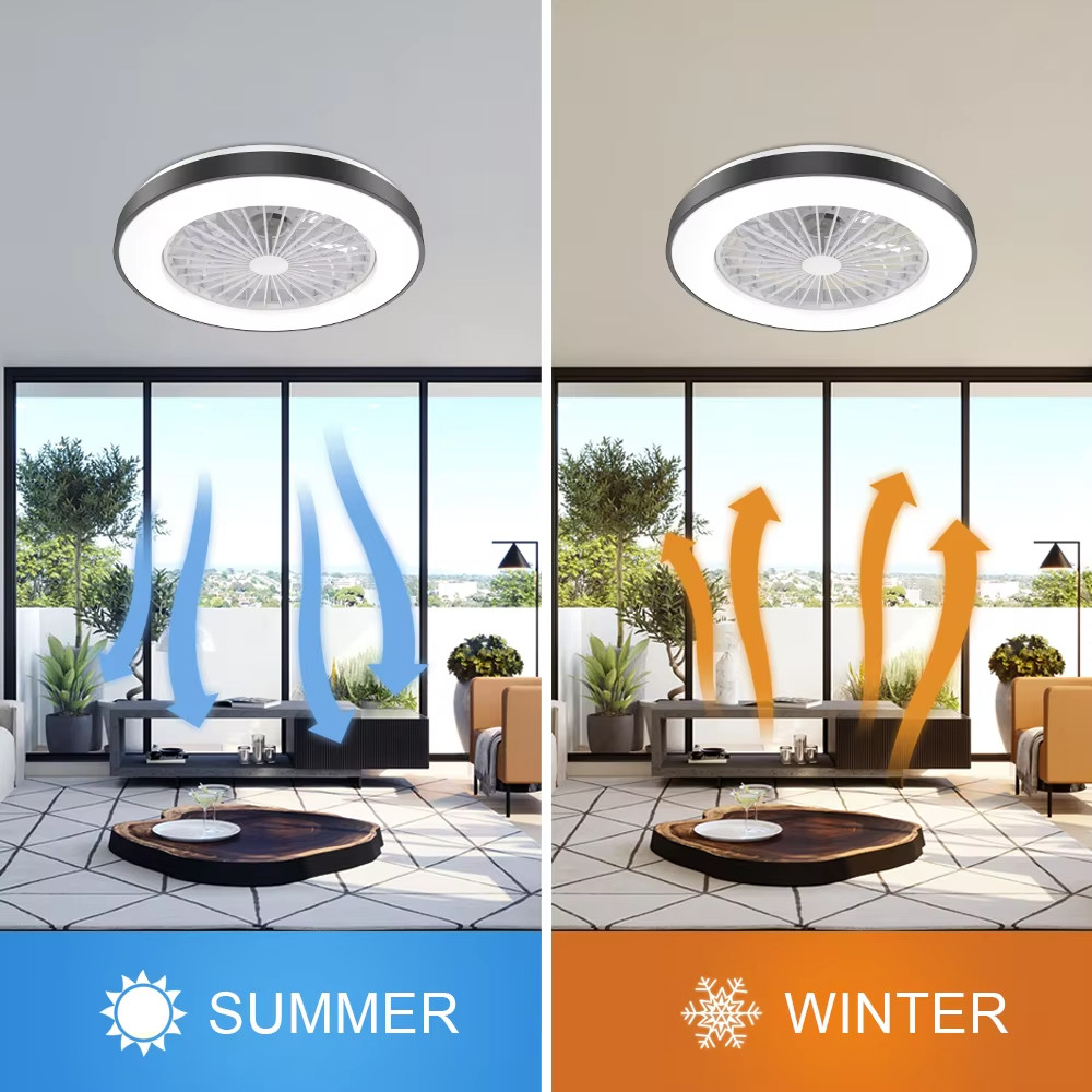 Low Noise 20 Inch LED Chandelier Ceiling Fan With LED Light And Remote Control
