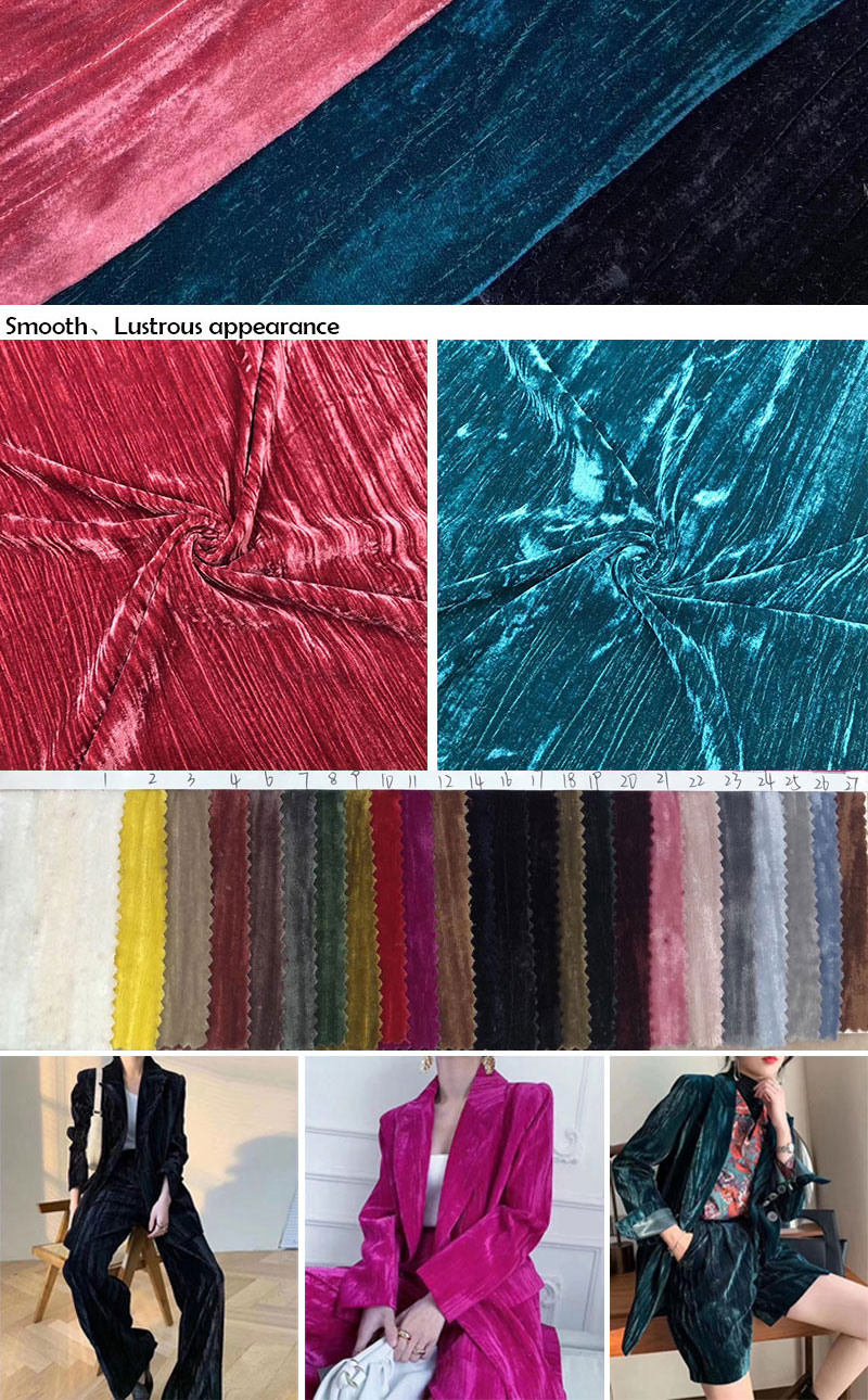 OEM Luxury Crepe Flock Polyester Plush Velvet Velour Fabric 58 inch width