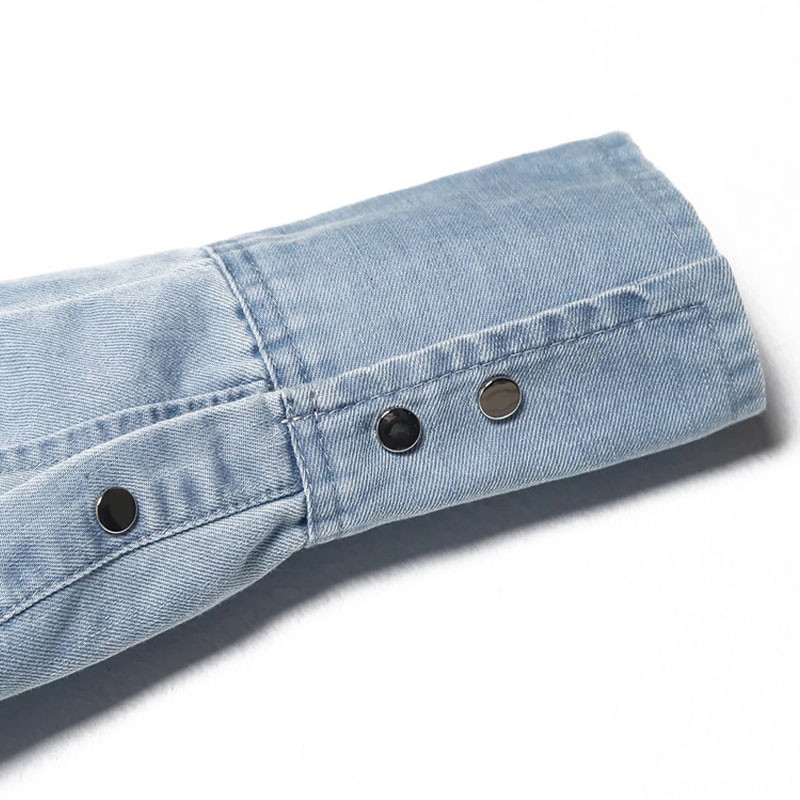 Manufactuer Customized Button Blue Jean Jacket Crop Top Denim Jeans