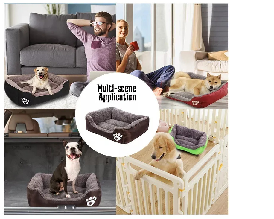 Polyester Pet Crate Bed Sofa Solid Plush Dog Bed