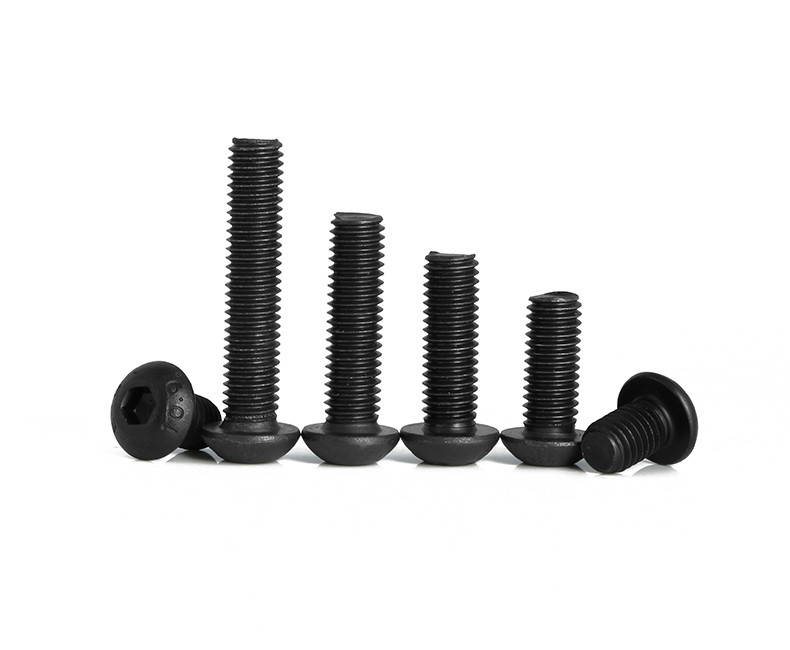 Class 10.9 Alloy Steel Pan Head Hex Drive Screws ISO7380 Black Oxide Alloy Steel Round Head Socket Drive Screws