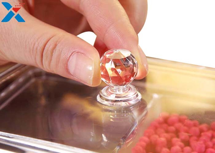Transparent Square Acrylic Box , Acrylic Cotton Box Lipstick Display Stand