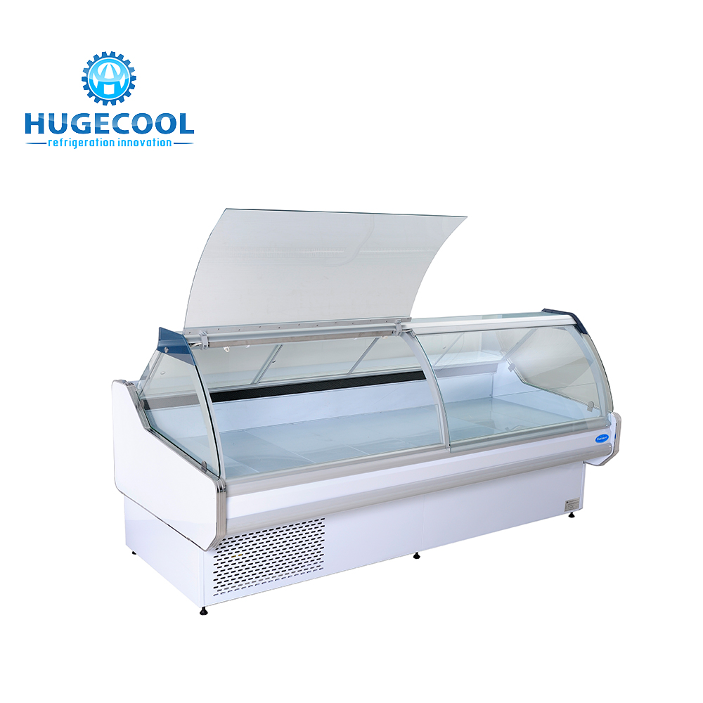 Supermarket Commercial Display Fridges , Refrigerated Display Cabinet With Double Glass Door