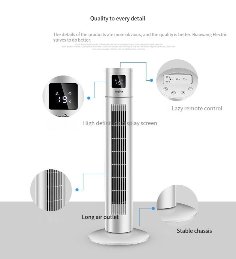 3 Speed Electric Rotating Tower Fan for Quiet and Silent Air Cooling in Large Rooms
