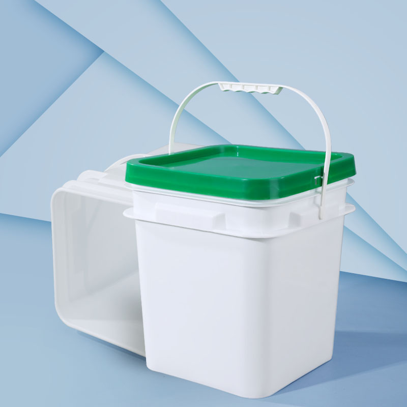 Square Plastic Barrel With Lid Handle For Paint Food Shea Butter Sauce Packaging Box 10L Capacity