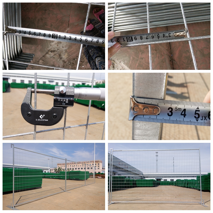 Standard Size Rental Portable Construction Canada PVC Coated Temporary Fence