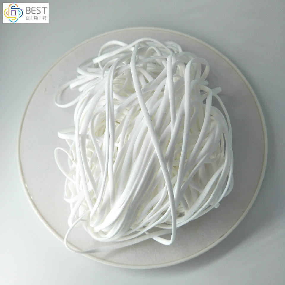 Flat Round Earloop Webbing Band Face Mask Support 2.8mm 6.0MM